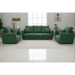 green fabric sofa set
