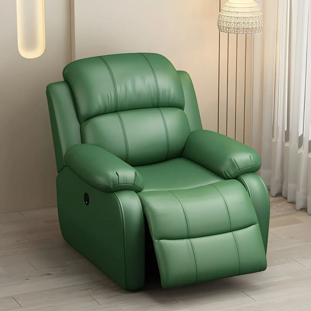 Green Leatherette Recliner on rent